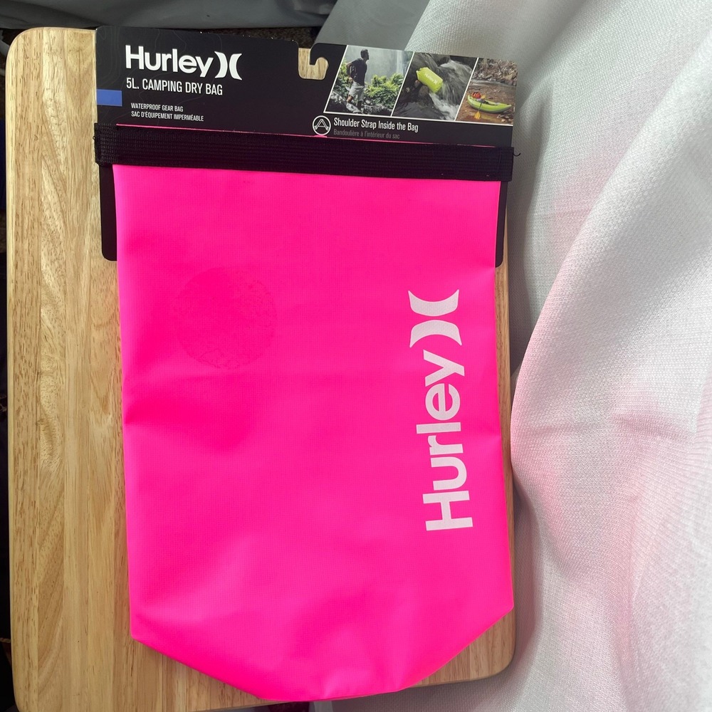 Hurley 5L Camping Dry Bag pink Packable Waterproof Gear Bag NWT Hiking fisherman